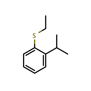 Chemical structure of 1-(Ethylthio)-2-(1-methylethyl)benzene , CAS 1314963-56-8, AChemBlock AD293263