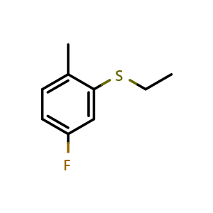 Chemical structure of 2-(Ethylthio)-4-fluoro-1-methylbenzene , CAS 1314903-68-8, AChemBlock AD293270
