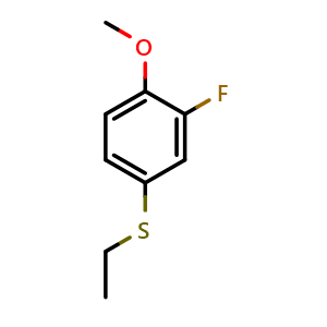Chemical structure of 4-(Ethylthio)-2-fluoro-1-methoxybenzene , CAS 1314903-63-3, AChemBlock AD293271