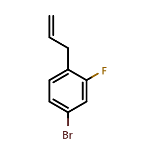 Chemical structure of 4-Bromo-2-fluoro-1-(2-propen-1-yl)benzene , CAS 951894-09-0, AChemBlock AD293279