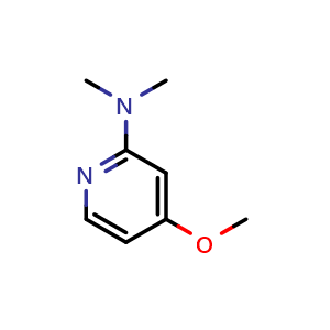 Chemical structure of (4-methoxypyridin-2-yl)dimethylamine , CAS 848360-76-9, AChemBlock AD293283