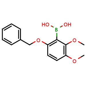 Chemical structure of 2,3-Dimethoxy-6-(phenylmethoxy)phenylboronic acid , CAS 786691-19-8, AChemBlock AD293292
