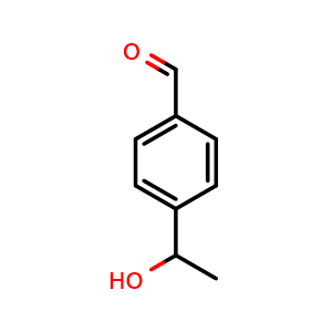 Chemical structure of 4-(1-Hydroxyethyl)benzaldehyde , CAS 80463-21-4, AChemBlock AD293296