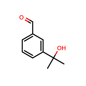Chemical structure of 3-(1-Hydroxy-1-methylethyl)benzaldehyde , CAS 161869-67-6, AChemBlock AD293297