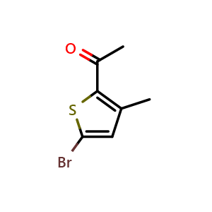 Chemical structure of 1-(5-Bromo-3-methyl-2-thienyl)ethanone , CAS 476156-32-8, AChemBlock AD293304