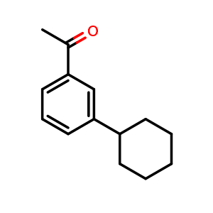 Chemical structure of 1-(3-cyclohexylphenyl)ethanone , CAS 27163-89-9, AChemBlock AD293307