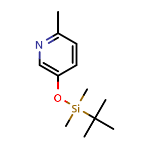 Chemical structure of 5-[[(1,1-Dimethylethyl)dimethylsilyl]oxy]-2-methylpyridine , CAS 215232-65-8, AChemBlock AD293310