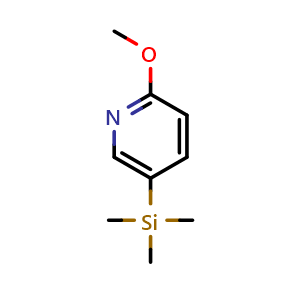Chemical structure of 2-Methoxy-5-(trimethylsilyl)pyridine , CAS 1197831-11-0, AChemBlock AD293311