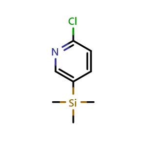 Chemical structure of 2-Chloro-5-(trimethylsilyl)pyridine , CAS 821773-96-0, AChemBlock AD293312