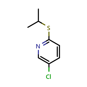 Chemical structure of 5-Chloro-2-[(1-methylethyl)thio]pyridine , CAS 1489477-17-9, AChemBlock AD293318