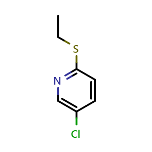 Chemical structure of 5-Chloro-2-(ethylthio)pyridine , CAS 102645-38-5, AChemBlock AD293319