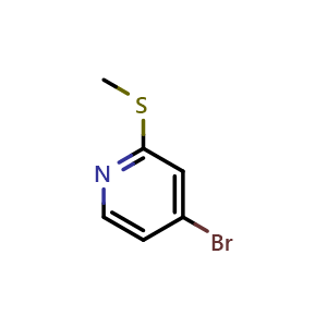 Chemical structure of 4-Bromo-2-(methylthio)pyridine , CAS 769163-30-6, AChemBlock AD293321