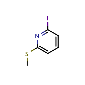 Chemical structure of 2-Iodo-6-(methylthio)pyridine , CAS 2179278-03-4, AChemBlock AD293322