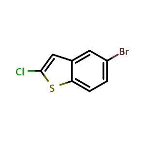 Chemical structure of 5-Bromo-2-chlorobenzo[b]thiophene , CAS 360044-67-3, AChemBlock AD293327