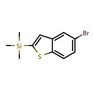 Chemical structure of 5-Bromo-2-(trimethylsilyl)benzo[b]thiophene , CAS 439083-33-7, AChemBlock AD293328