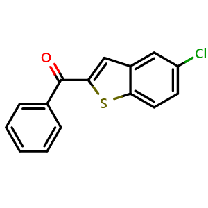 Chemical structure of (5-Chlorobenzo[b]thien-2-yl)phenylmethanone , CAS 1180676-94-1, AChemBlock AD293330