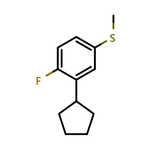 Chemical structure of (3-cyclopentyl-4-fluorophenyl)(methyl)sulfane , CAS 2921723-68-2, AChemBlock AD293331