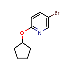 Chemical structure of 5-bromo-2-(cyclopentyloxy)pyridine , CAS 494771-68-5, AChemBlock AD293333