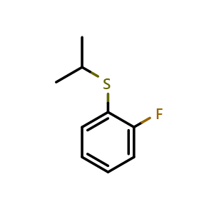 Chemical structure of (2-fluorophenyl)(isopropyl)sulfane , CAS 138736-65-9, AChemBlock AD293342
