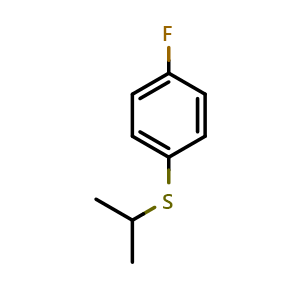 Chemical structure of 1-Fluoro-4-[(1-methylethyl)thio]benzene , CAS 702-13-6, AChemBlock AD293343