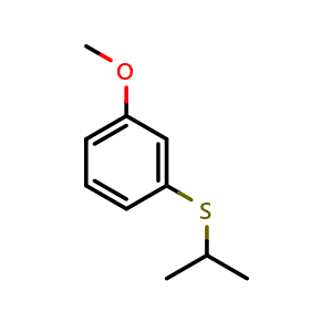 Chemical structure of 1-Methoxy-3-[(1-methylethyl)thio]benzene , CAS 38474-03-2, AChemBlock AD293344