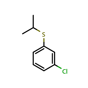 Chemical structure of (3-chlorophenyl)(isopropyl)sulfane , CAS 55698-06-1, AChemBlock AD293345