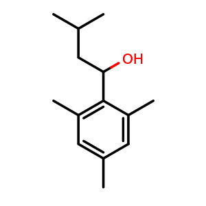 Chemical structure of 1-mesityl-3-methylbutan-1-ol , CAS 16204-64-1, AChemBlock AD293354