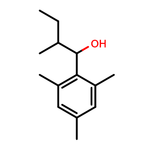 Chemical structure of 1-mesityl-2-methylbutan-1-ol , CAS 1247464-08-9, AChemBlock AD293360