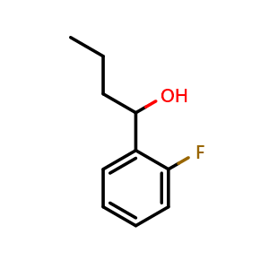 Chemical structure of 1-(2-fluorophenyl)butan-1-ol , CAS 703-72-0, AChemBlock AD293362