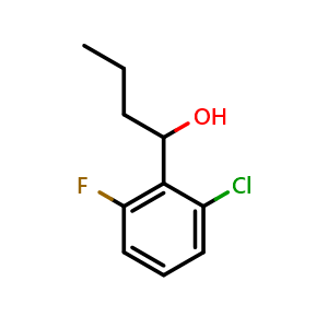 Chemical structure of 1-(2-chloro-6-fluorophenyl)butan-1-ol , CAS 708253-30-9, AChemBlock AD293365