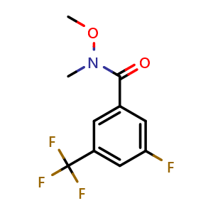 Chemical structure of 3-Fluoro-N-methoxy-N-methyl-5-(trifluoromethyl)benzamide , CAS 329941-91-5, AChemBlock AD293372
