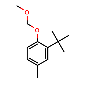 Chemical structure of 2-(1,1-Dimethylethyl)-1-(methoxymethoxy)-4-methylbenzene , CAS 150094-87-4, AChemBlock AD293377