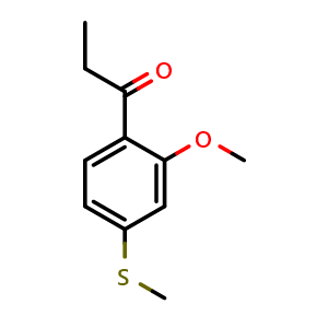 Chemical structure of 1-[2-Methoxy-4-(methylthio)phenyl]-1-propanone , CAS 1806452-88-9, AChemBlock AD293390