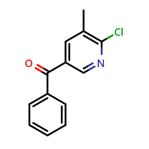 Chemical structure of (6-Chloro-5-methyl-3-pyridinyl)phenylmethanone , CAS 1355238-86-6, AChemBlock AD293393