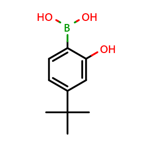 Chemical structure of 4-Tert-butyl-2-hydroxyphenylboronic acid , CAS 1068155-22-5, AChemBlock AD293397