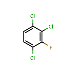 Chemical structure of 1,2,4-Trichloro-3-fluorobenzene , CAS 36556-35-1, AChemBlock AD293398