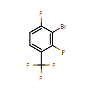 Chemical structure of 2-Bromo-1,3-difluoro-4-(trifluoromethyl)benzene , CAS 1805023-67-9, AChemBlock AD293406