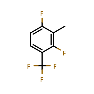 Chemical structure of 1,3-Difluoro-2-methyl-4-(trifluoromethyl)benzene , CAS 1357625-37-6, AChemBlock AD293407