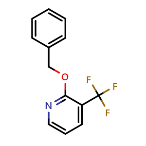 Chemical structure of 2-(Phenylmethoxy)-3-(trifluoromethyl)pyridine , CAS 2377458-97-2, AChemBlock AD293411