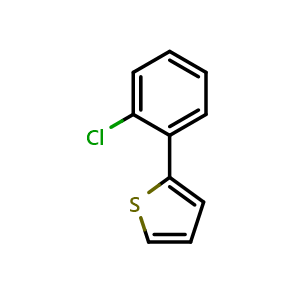 Chemical structure of 2-(2-Chlorophenyl)thiophene , CAS 893736-04-4, AChemBlock AD293415