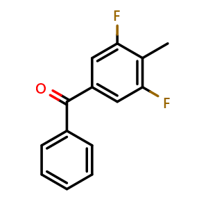 Chemical structure of (3,5-Difluoro-4-methylphenyl)phenylmethanone , CAS 1621322-35-7, AChemBlock AD293420