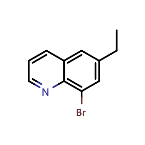 Chemical structure of 8-Bromo-6-ethylquinoline , CAS 91348-34-4, AChemBlock AD293429
