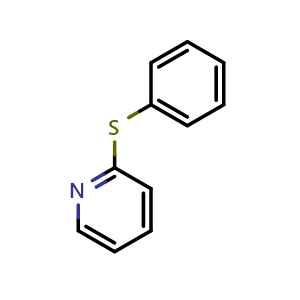 Chemical structure of 2-(Phenylthio)pyridine , CAS 3111-54-4, AChemBlock AD293440