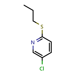 Chemical structure of 5-Chloro-2-(propylthio)pyridine , CAS 1466129-49-6, AChemBlock AD293442