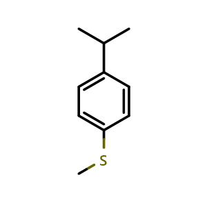 Chemical structure of 1-(1-Methylethyl)-4-(methylthio)benzene , CAS 70026-35-6, AChemBlock AD293450