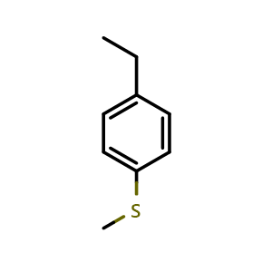 Chemical structure of 1-Ethyl-4-(methylthio)benzene , CAS 31218-75-4, AChemBlock AD293451