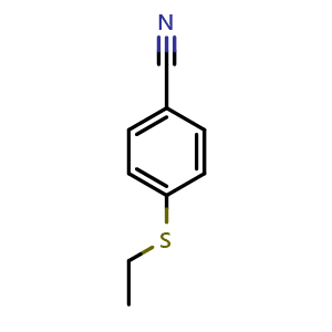 Chemical structure of 4-(Ethylthio)benzonitrile , CAS 86047-01-0, AChemBlock AD293452