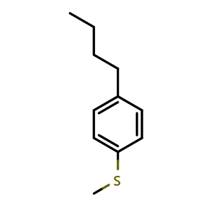 Chemical structure of 1-Butyl-4-(methylthio)benzene , CAS 252555-30-9, AChemBlock AD293453