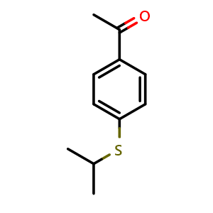 Chemical structure of 1-[4-[(1-Methylethyl)thio]phenyl]ethanone , CAS 4074-53-7, AChemBlock AD293456