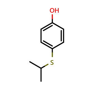 Chemical structure of 4-[(1-Methylethyl)thio]phenol , CAS 70551-46-1, AChemBlock AD293457